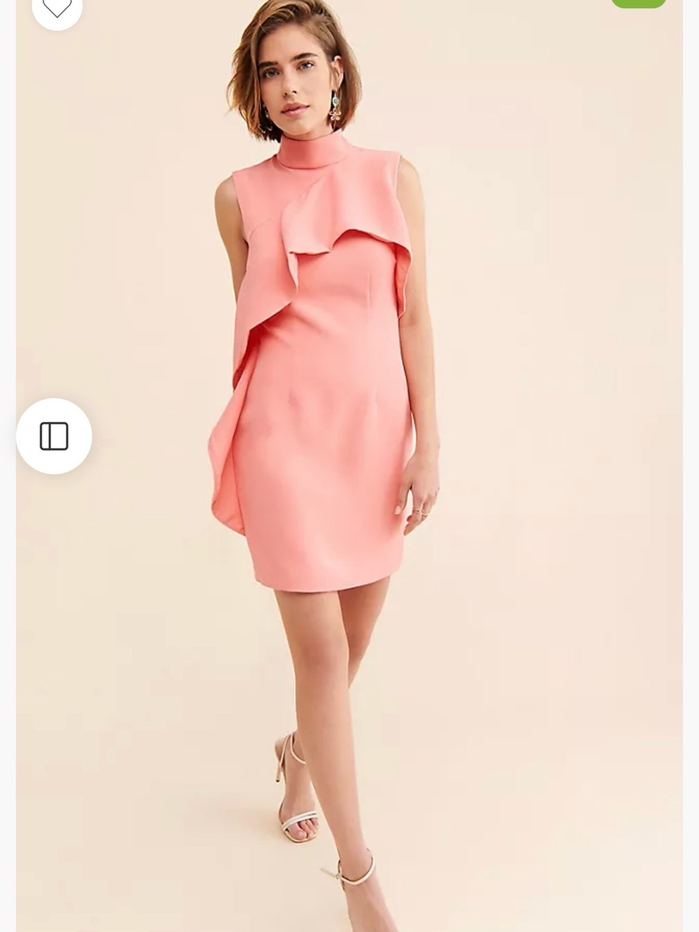 KEEPSAKE RUFFLE FITTED MINI DRESS salmon pink size small